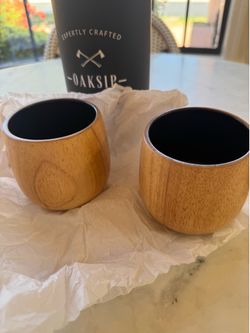 Set of Oak Sip Wooden Whiskey Glasses