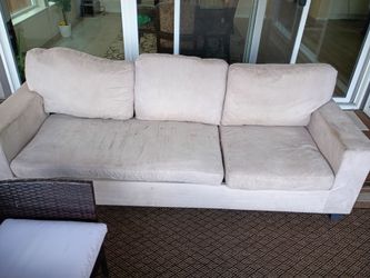 Three seater fabric sofa