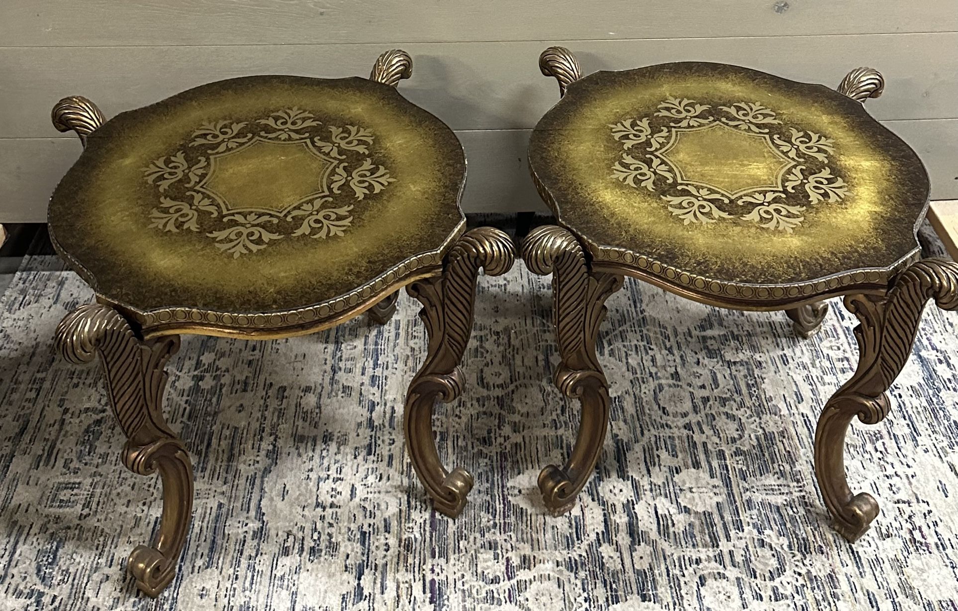 Vintage Hollywood Regency  French  Style  End Tables 