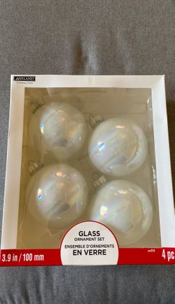 White and silver Christmas ornaments