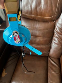 One Piece Luffy Wired Headphones Blue