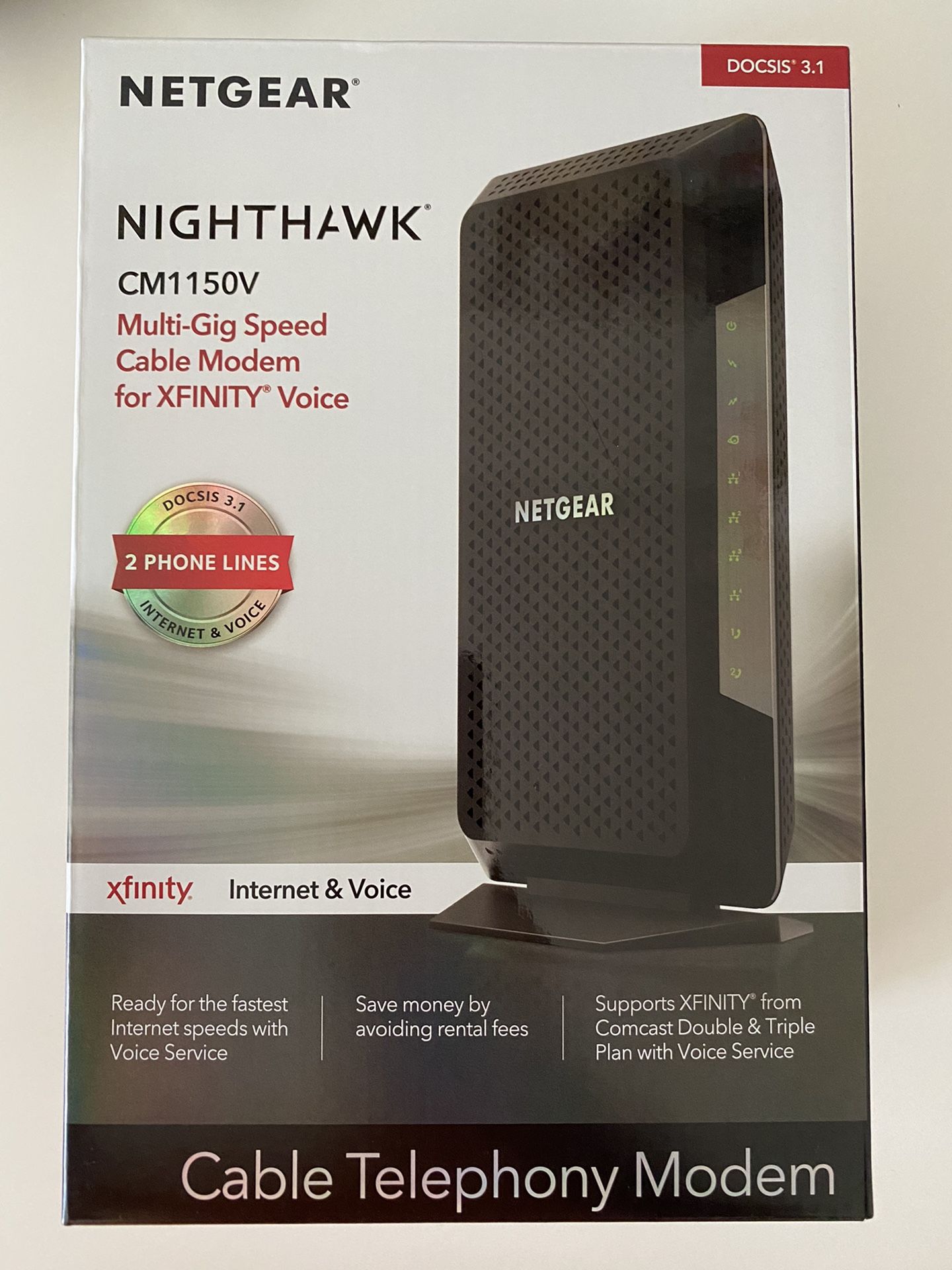 NETGEAR Nighthawk Cable Modem with Voice CM1150V
