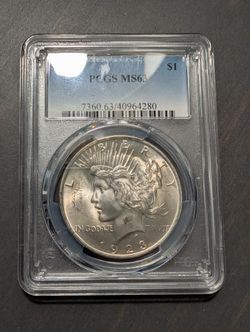 1923 Bu Peace Dollar Pcgs Ms63