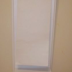 White Hanging "Float" Entry/Kitchen Shelf With Art/Memo Pad Clip