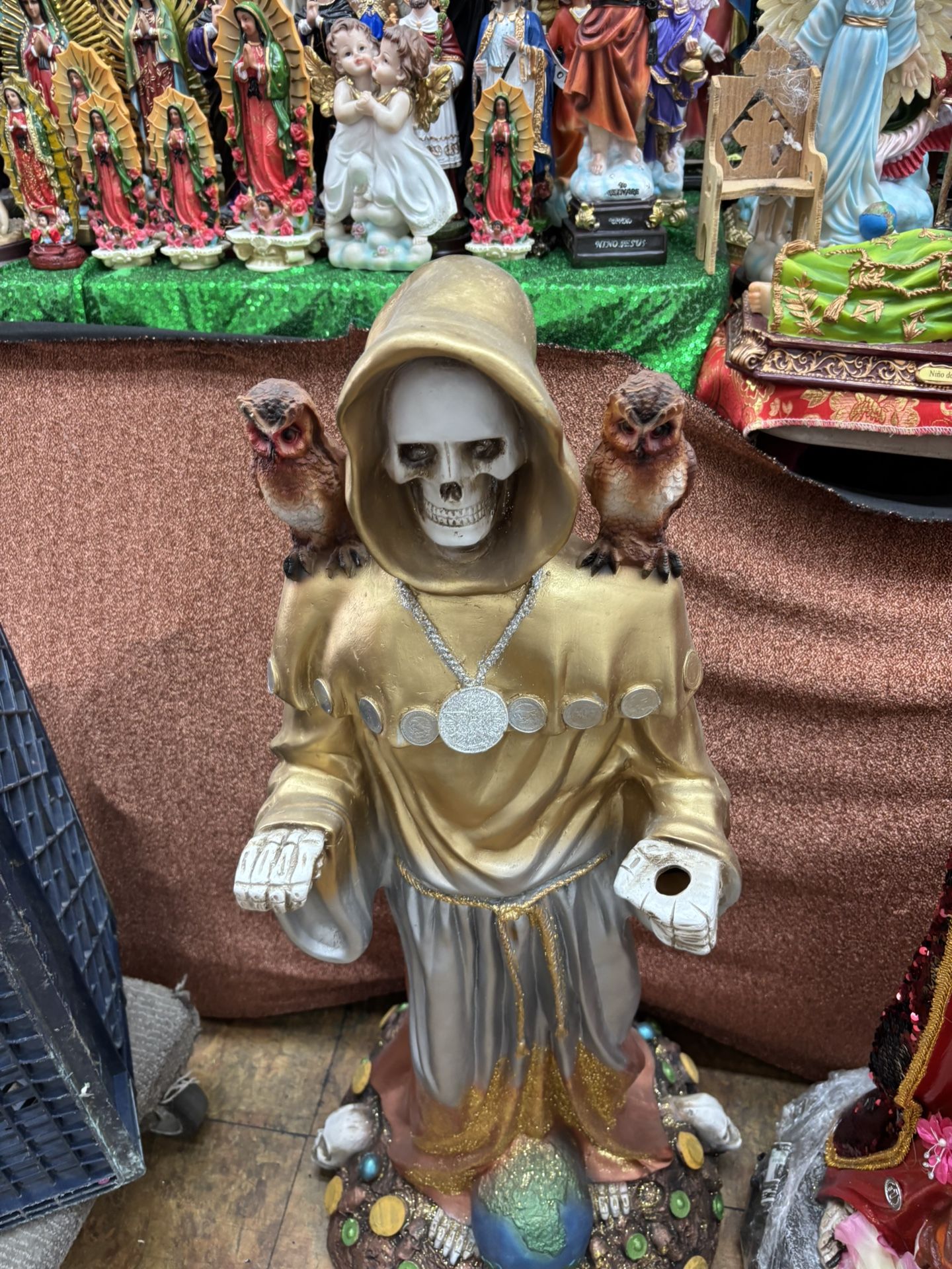 Santa muerte Tri-color Con Búhos