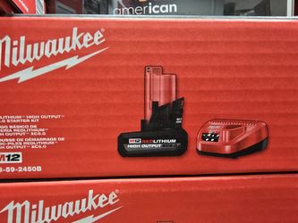 M12 5.0Ah High Output Milwaukee Battery And Charger, New, Financing Available 