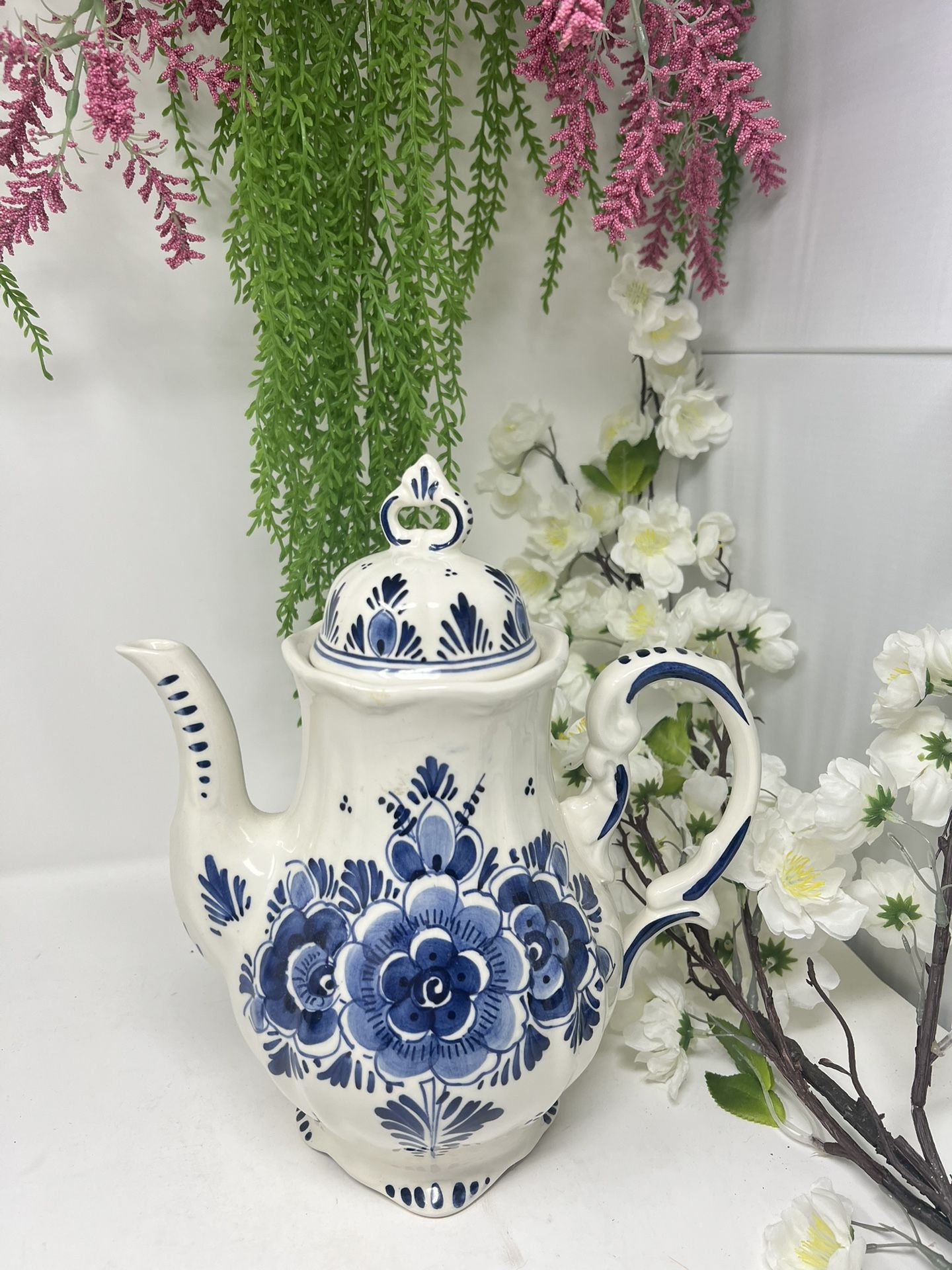 Vintage Delft Blue Hand-Painted Coffee Pot – Holland