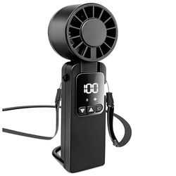 Handheld Fan Rechargeable 6000mAh Portable Fan 199 Speeds Foldable USB-C Black