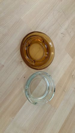 Two Vintage Glass Ash Trays