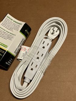15ft 16/3 Extension Cord 3-Outlets, Heavy Duty, GoGreen Power Inc. (GG-19615), Go Green,15 ft White