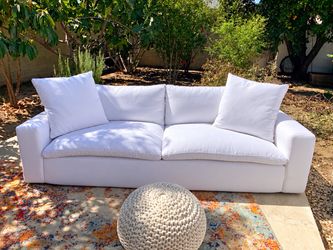 Pristine Bright White Cloud Style Sofa
