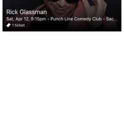 Rick Glassman Comedy Show - 4/12 9:15 Ticket At Punch Line Comedy Club