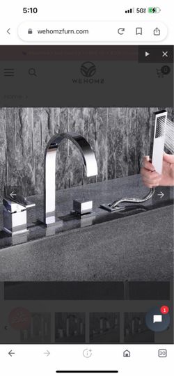 Dree Double Handle 4-Hole Roman Tub Faucet With Hand Shower Modern Style Solid Brass Sh37
