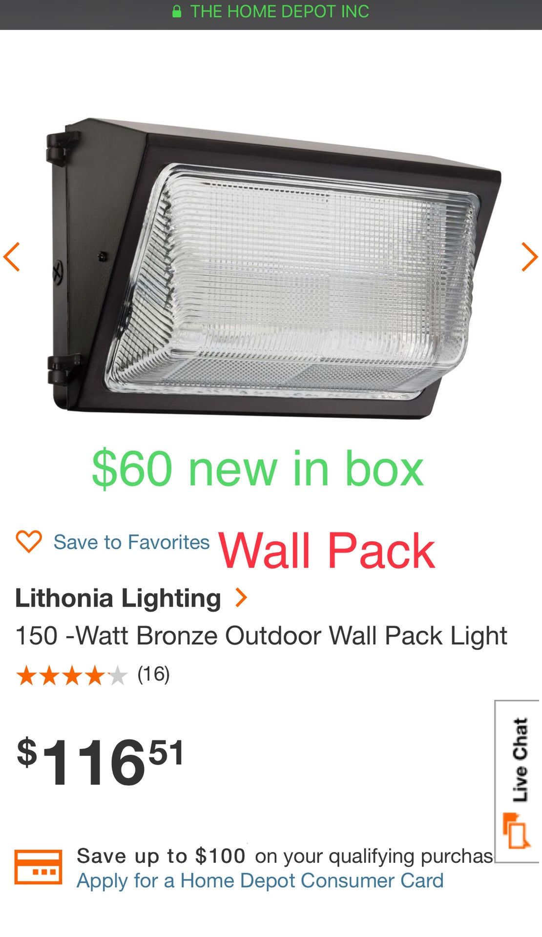 Wall Pack new in box