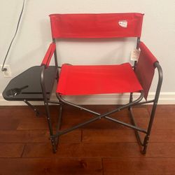Glacier’s Edge Metolius 2 Director Chair Red w/ Table Cup Holder NEW