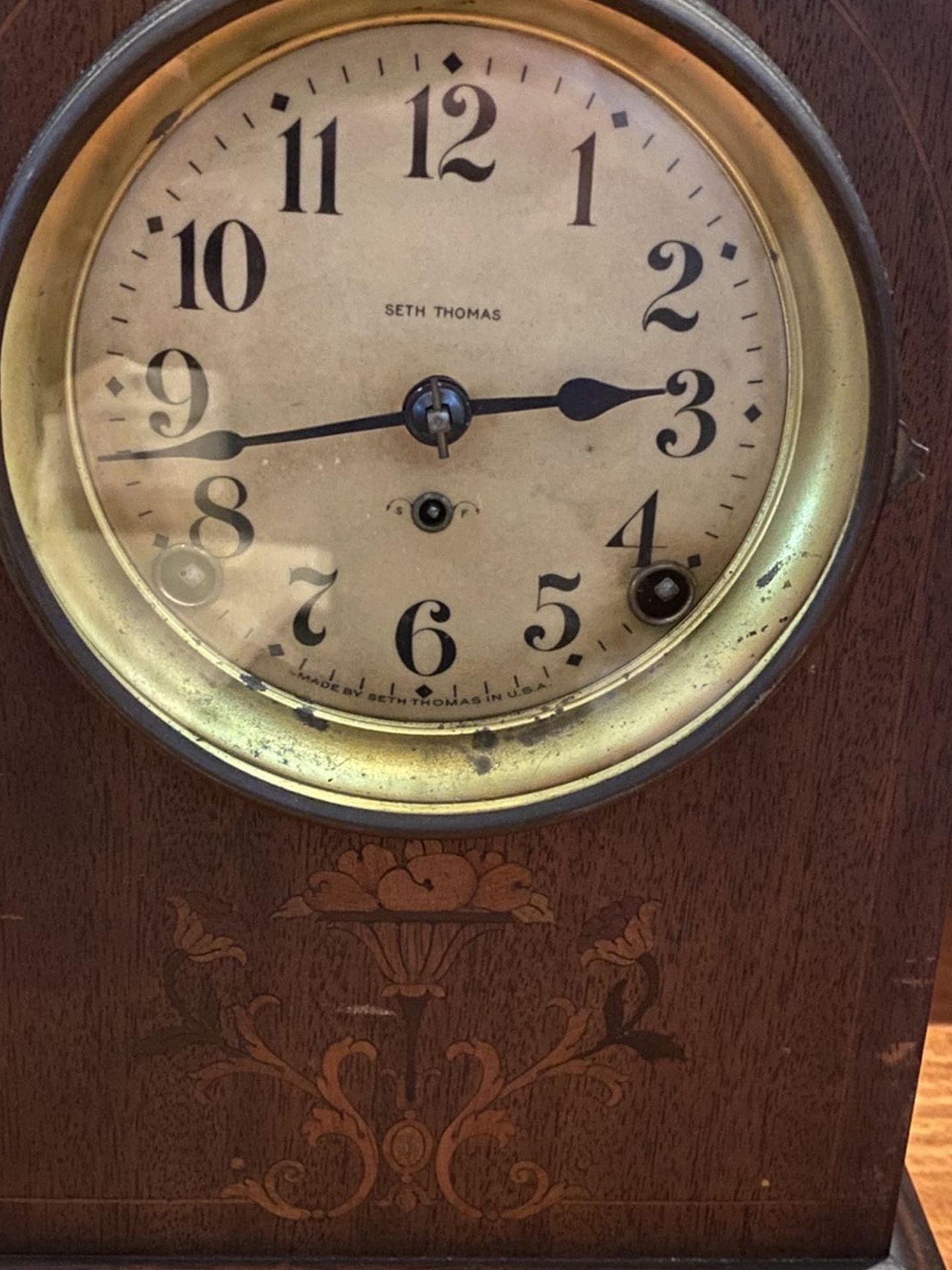 Early 1900 s Seth Thomas Mahogany Inliad Beehive Clock