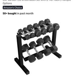 Like New Dumbbell Rack With Weights 