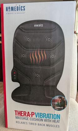 HoMedics Thera-P™ Vibration Massage Comfort Cushion with Heat  Model BKP-110H-THP - New in Box