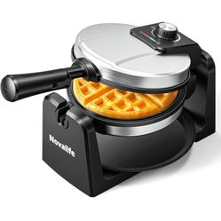 Waffle Maker, Rotating Belgian Waffle Maker, 180° Flip Waffle Iron, Non-Stick Plate, Adjustable Browning Control, Foldable Cool Touch Handle, Removabl