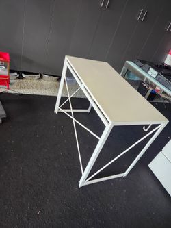 White frame desk