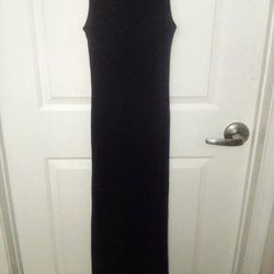 Heart & Hips  Navy Blue Sleeveless Maxi Ribbed Knit Style Long Dress Sz Large