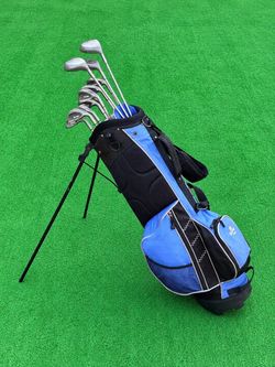 Complete Men’s Right-Handed Golf Club Set – Tour Model II | Driver Woods Irons Putter | New Grips! + Stand Bag