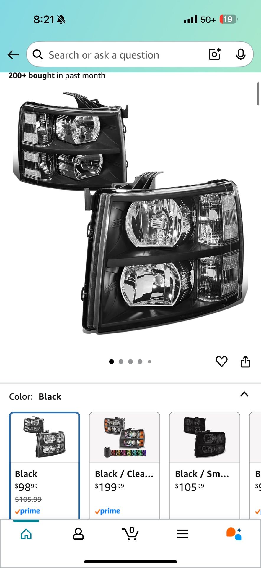 Black Headlights 07-13 Nnbs Silverado
