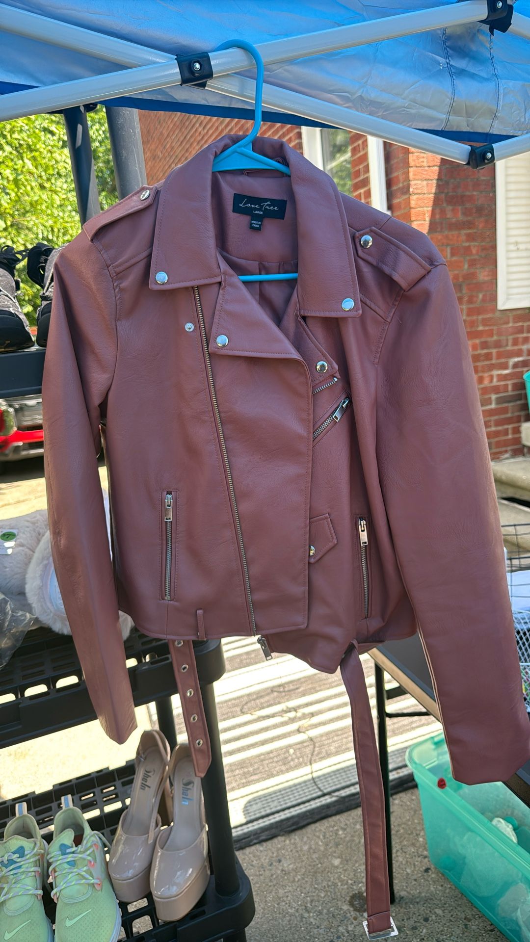 Pink rose Pleather Jacket