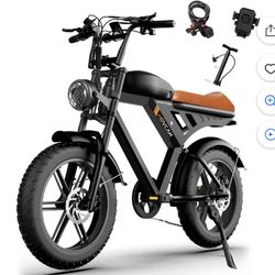 28MPH 1000W Motor Movcan V30 Adult Electric Bike,20" Fat Tire Ebike,48V15.6Ah Removable Battery,Shimano 7-Speed MTB UL2849
