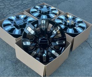 “20 GMC Sierra 2(contact info removed) Denali Gloss Black Rims/Wheels (Exchange available)
