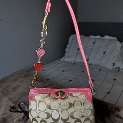 Coach Light Pink Wristlet / Shoulder Bag 