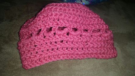New pink crocheted hat