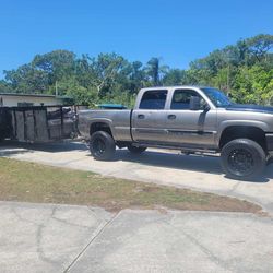 🛻6.0 LS CHEVY SILVERADO 2500HD & 20ft TRAILER 4 SALE!😃💪🏽❤️Runs Perf 5in Lift/COLD🥶AC/TrainHorns