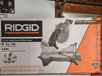 $180 BRAND NEW IN BOX RIDGID R4123 12 IN MITER SAW WITH LED INDICATOR