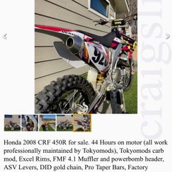 Honda Crf 450r  Trades Welcome ..