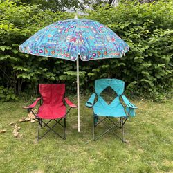 2 Chairs & Umbrella 
