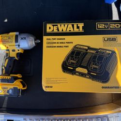 DEWALT 20V MAX Cordless Impact Wrench And Charging Stations 
