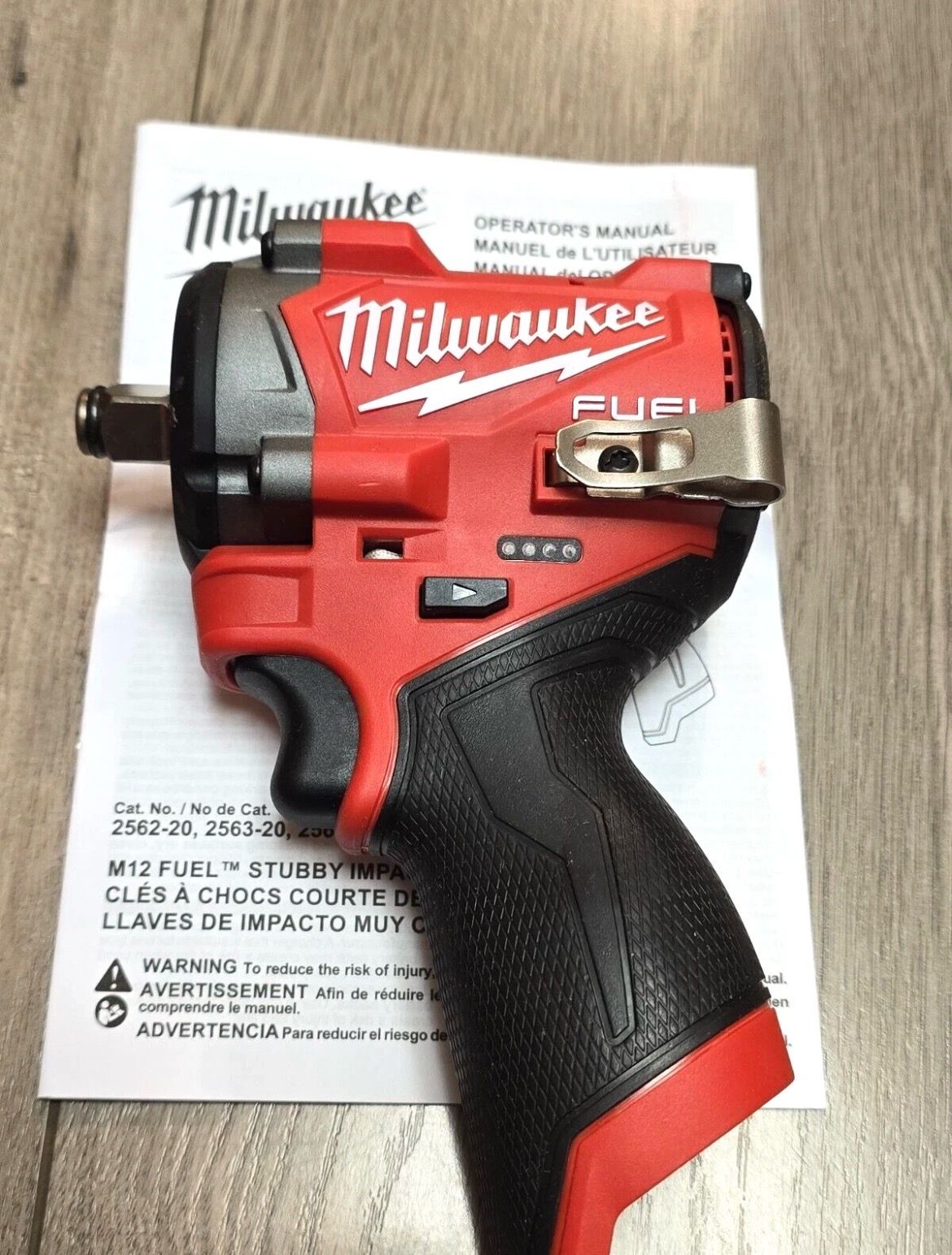 New Milwaukee M12 FUEL 1/2" dr Stubby Impact Wrench 550 ft-lb Bare Tool #2563-20