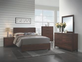 Rustic Tobacco Transitional Bedroom Set - Queen or King (NO CREDIT CHECK FINANCING AVAILABLE)