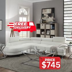 New Leather Sectional Sofa With Chaise - 3 Color Options - Free Delivery ✅ Left Facing Sofa, Right Facing Chaise Sectional