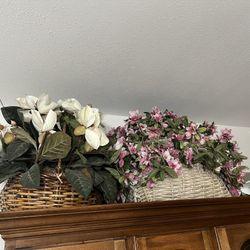 Faux Flower Baskets