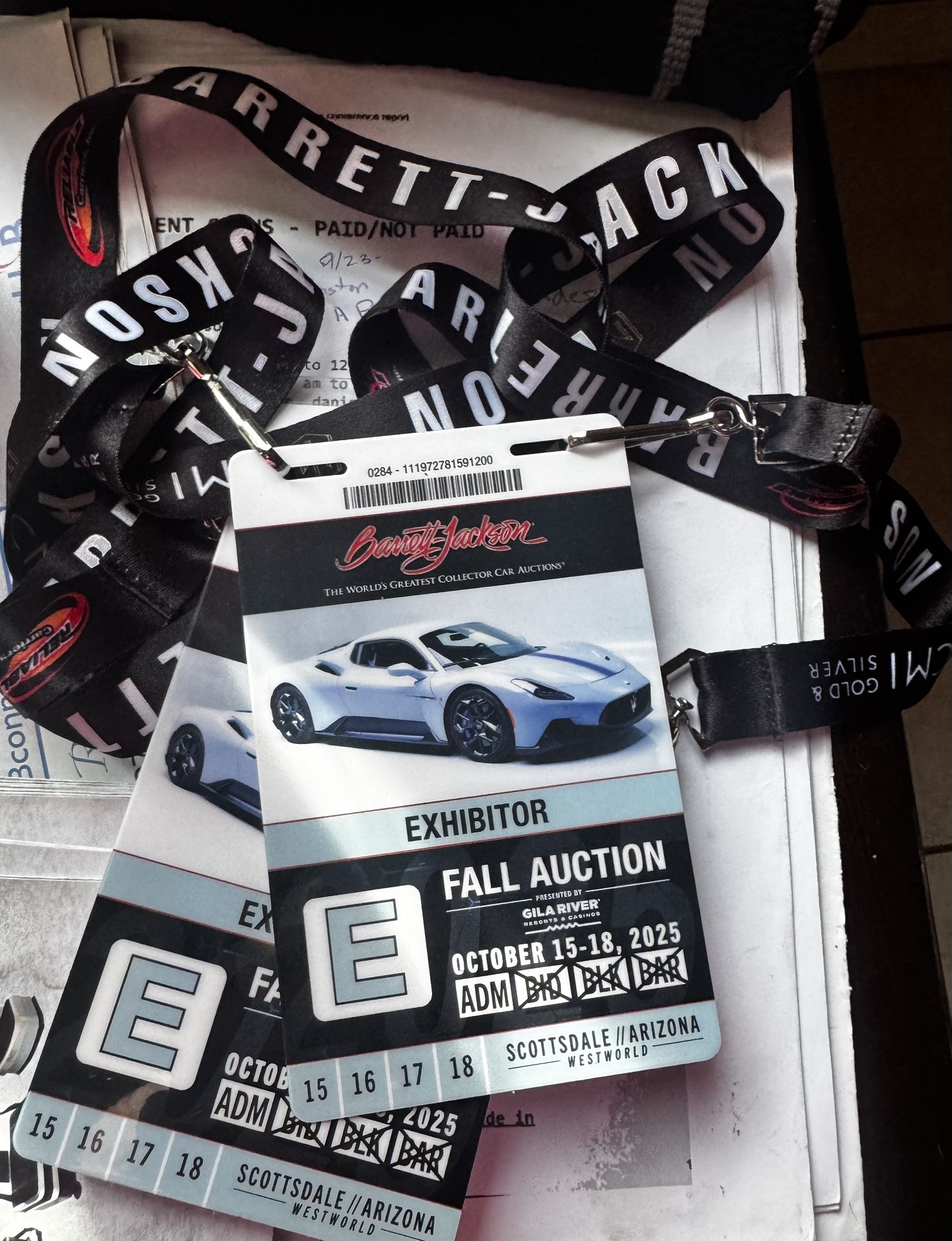 Barrett Jackson, auction, exhibitor, credentials, memorabilia