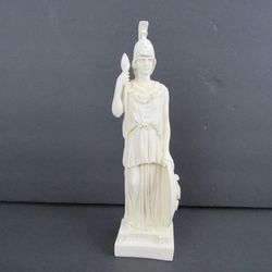 Athena Minerva Greek Roman Goddess Alabaster Cast Statue 10" Tall
