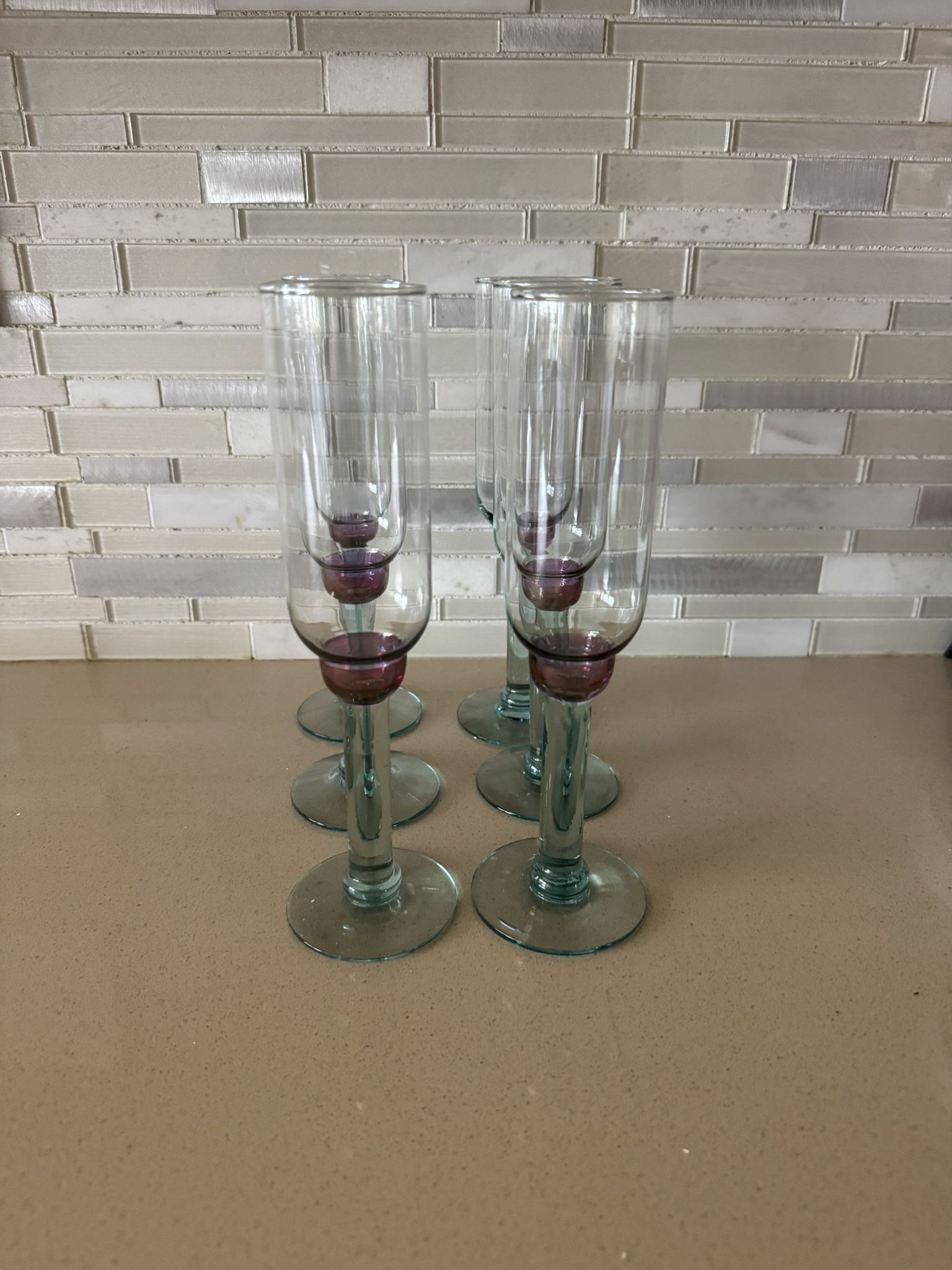 6 Flute champagne glasses-$10- West Kendall 