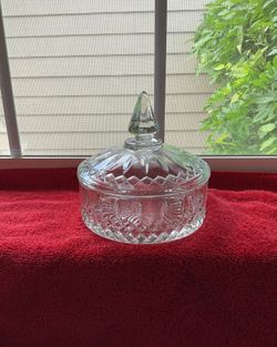 Vintage INDIANA GLASS CO. “Clear Lidded Princess Pattern Candy/Nut Dish”
