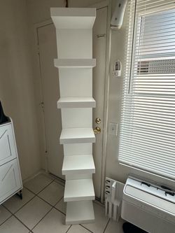 White Stepped shelving unit IKEA