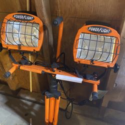 Dual Outdoor Work Light Tripod - halogen