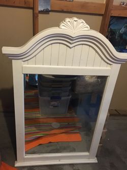 HOME DECOR WHITE WOOD MIRROR •• All MUST GO ••