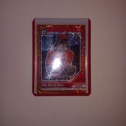 ELLY DE LA CRUZ ORANGE VELOCITY PANINI VARIATION ROOKIE BASEBALL CARD