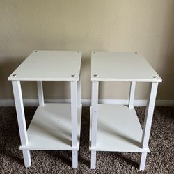 End Table, Set Of 2, Side Table, Nightstand, 2-Tier Storage Shelf, Sofa Table For Small Space, Living Room, Bed Room 